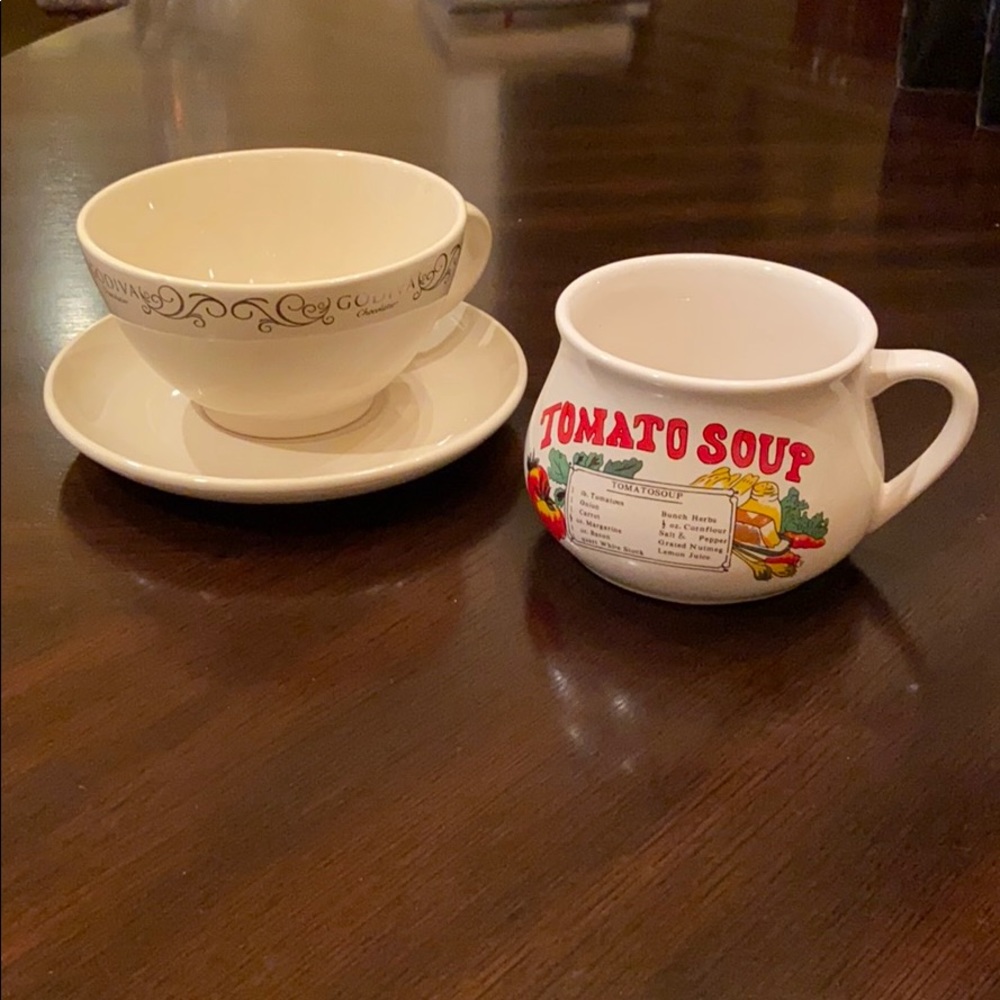 Great Vintage Soup Cup and Godiva Latte Cup/Saucer